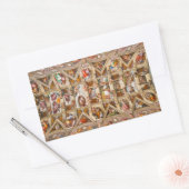Sticker Rectangulaire Chapelle Sixtine Plafond par Michelangelo Buonarro (Enveloppe)