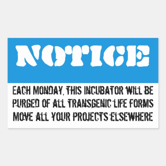 Sticker Rectangulaire Chaque lundi, ce réfrigérateur sera nettoyé (Devant)