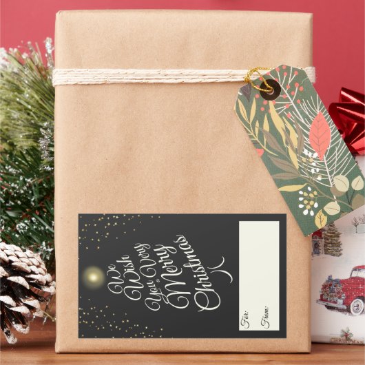 Sticker Rectangulaire Charbon Très Joyeux cadeau d'arbre de Noël pour de (vacances)