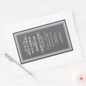 Sticker Rectangulaire Charcoal Grey Élégant Mariage Monogramme Bouteille (Enveloppe)