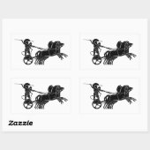 Sticker Rectangulaire Chariot (Chariot), dessin de relief grec (Feuille)