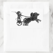 Sticker Rectangulaire Chariot (Chariot), dessin de relief grec (Sac)