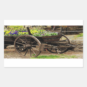 Sticker Rectangulaire Chariot de Fleurs