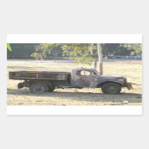 Sticker Rectangulaire Chariot retiré de puissance, vieux camion pick-up