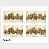 Sticker Rectangulaire Charleston Caroline du Sud (Feuille)
