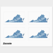 Sticker Rectangulaire Charlottesville Virginia Wood Plaque (Feuille)