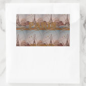 Sticker Rectangulaire Charme De Paris Avec Amour J'aime Paris Design (Sac)