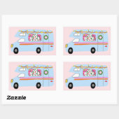 Sticker Rectangulaire Charming Christmas Camper Vintage RV Xmas (Feuille)