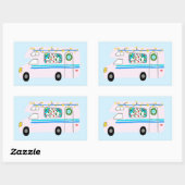 Sticker Rectangulaire Charming Christmas Camper Vintage RV Xmas (Feuille)