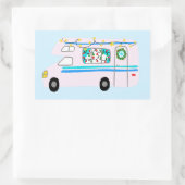 Sticker Rectangulaire Charming Christmas Camper Vintage RV Xmas (Sac)