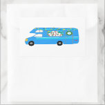 Sticker Rectangulaire Charming Christmas Camper Vintage RV Xmas<br><div class="desc">Autocollant personnalisable,  Ajoutez votre propre texte. Consultez ma boutique pour trouver des objets correspondants comme des cartes,  du papier d'emballage et des étiquettes cadeaux et d'autres modèles ou faites-moi savoir si vous voulez quelque chose de personnalisé.</div>