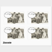 Sticker Rectangulaire Charming Personnalisable Ex Libris Bibliothèque Pl (Feuille)