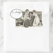 Sticker Rectangulaire Charming Personnalisable Ex Libris Bibliothèque Pl (Sac)