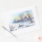Sticker Rectangulaire Charming Winter Scène 2 (Enveloppe)