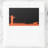 Sticker Rectangulaire Chasse aux chiens Graphic Orange Pointing Chasseur (Sac)