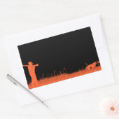 Sticker Rectangulaire Chasse aux chiens Graphic Orange Pointing Chasseur (Enveloppe)