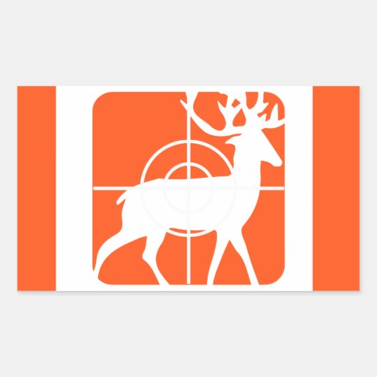 Sticker Rectangulaire Chasse Orange Buck en Crosshairs (Devant)