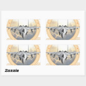 Sticker Rectangulaire Chasseur à réaction (Feuille)
