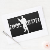 Sticker Rectangulaire Chasseur de ZOMBIE -Autocollant (Enveloppe)