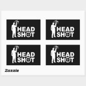 Sticker Rectangulaire Chasseur de zombie avec arc-en-ciel (Feuille)