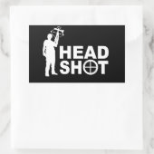 Sticker Rectangulaire Chasseur de zombie avec arc-en-ciel (Sac)