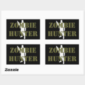 Sticker Rectangulaire Chasseur de ZOMBIE Cool (Feuille)