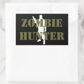 Sticker Rectangulaire Chasseur de ZOMBIE Cool (Sac)