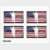 STICKER RECTANGULAIRE CHASSEUR DE ZOMBIE DRAPEAU AMÉRICAIN (Feuille)