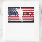 STICKER RECTANGULAIRE CHASSEUR DE ZOMBIE DRAPEAU AMÉRICAIN (Sac)