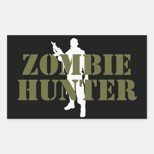 STICKER RECTANGULAIRE CHASSEUR DE ZOMBIE- ZOMBIE (Devant)