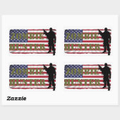 STICKER RECTANGULAIRE CHASSEUR DE ZOMBIES DRAPEAU AMÉRICAIN (Feuille)