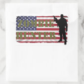 STICKER RECTANGULAIRE CHASSEUR DE ZOMBIES DRAPEAU AMÉRICAIN (Sac)