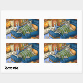 Sticker Rectangulaire chat 459 (Feuille)