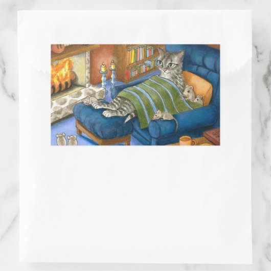 Sticker Rectangulaire chat 459 (Sac)