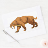 Sticker Rectangulaire Chat à dents de sabre (Enveloppe)