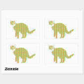 Sticker Rectangulaire Chat à motifs (Feuille)