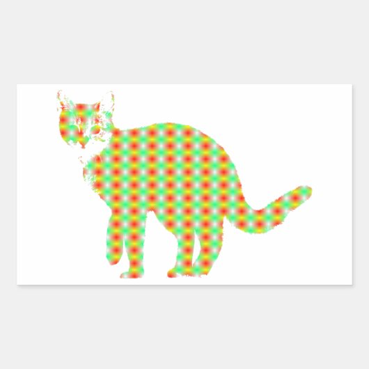 Sticker Rectangulaire Chat à motifs (Devant)