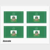 Sticker Rectangulaire Chat amusant à la Saint-Patrick (Feuille)