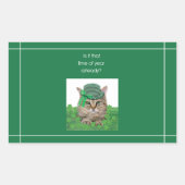 Sticker Rectangulaire Chat amusant à la Saint-Patrick (Devant)