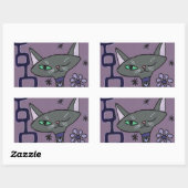 Sticker Rectangulaire Chat atomique en violet (Feuille)