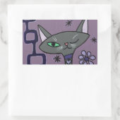 Sticker Rectangulaire Chat atomique en violet (Sac)