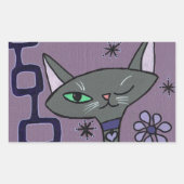 Sticker Rectangulaire Chat atomique en violet (Devant)