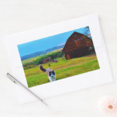 Sticker Rectangulaire Chat avec Barnes (Enveloppe)