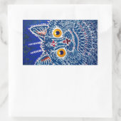 Sticker Rectangulaire Chat bleu psychédélique par Louis Wain (Sac)