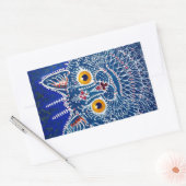 Sticker Rectangulaire Chat bleu psychédélique par Louis Wain (Enveloppe)