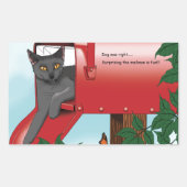 Sticker Rectangulaire Chat boîte de courrier rouge (Devant)