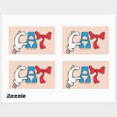 Sticker Rectangulaire Chat dans le Casquette | Texte de la pièce (Feuille)