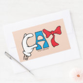 Sticker Rectangulaire Chat dans le Casquette | Texte de la pièce (Enveloppe)