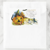 Sticker Rectangulaire Chat d'Halloween et souris (Sac)