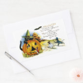 Sticker Rectangulaire Chat d'Halloween et souris (Enveloppe)